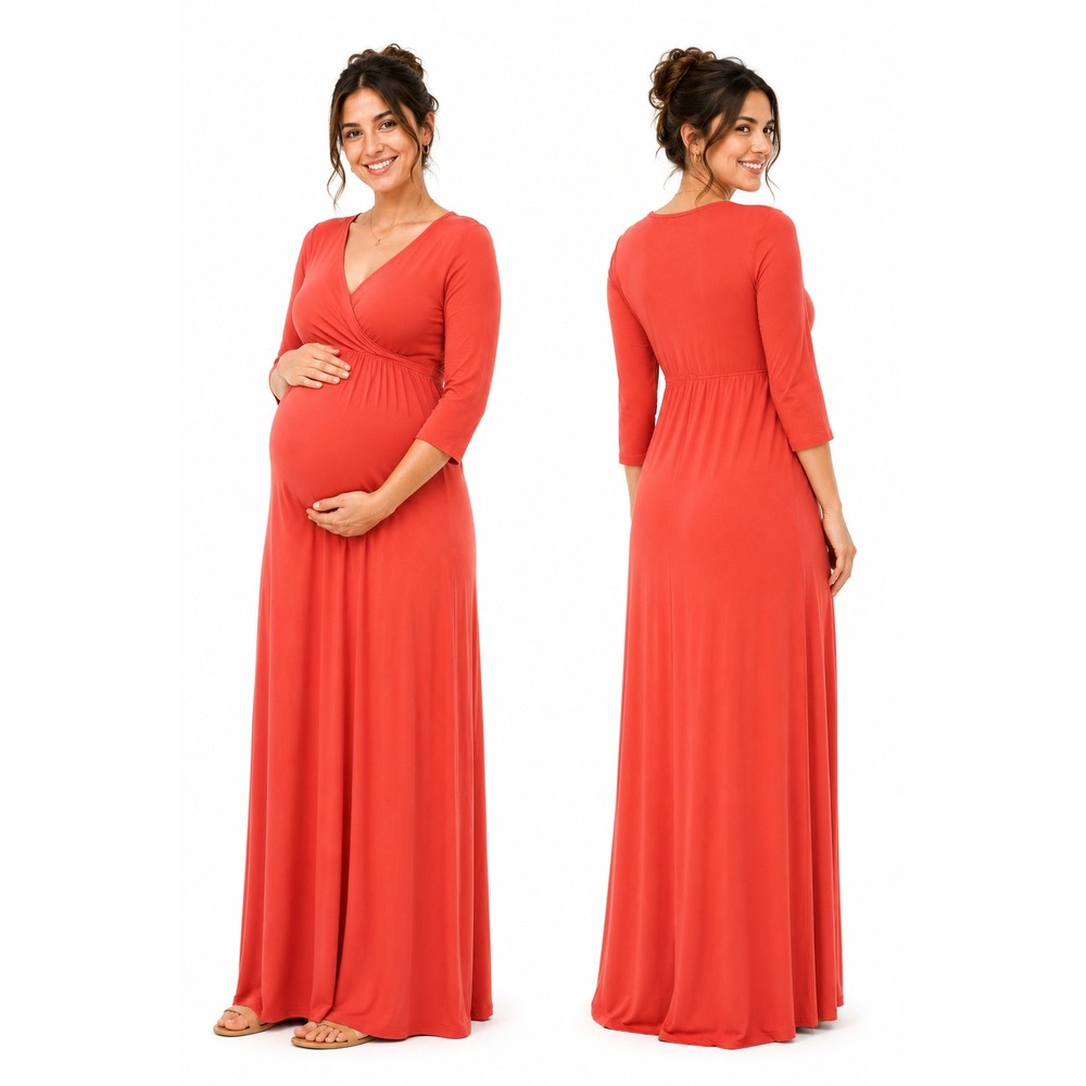 Clearlove Maternity‎ Wrap Maxi Dress Papaya Size XL – Empire Waist